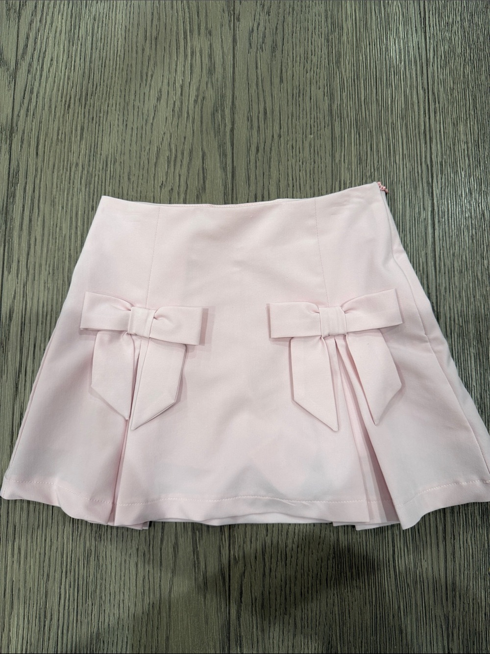 Altar'd State Pale Pink Bow-Front Mini Skort